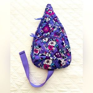 NWT Vera Bradley Purple Floral Sling Backpack